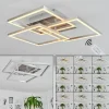 Plafonnier Oberegg LED Chrome, Nickel mat, 1 lumière, Télécommandes