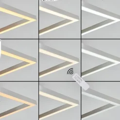 Plafonnier Oberegg LED Chrome, Nickel mat, 1 lumière, Télécommandes