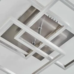 Plafonnier Oberegg LED Chrome, Nickel mat, 1 lumière, Télécommandes