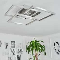 Plafonnier Oberegg LED Chrome, Nickel mat, 1 lumière, Télécommandes