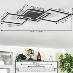 Plafonnier Obo LED Noir, 1 lumière