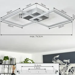 Plafonnier Obo LED Titane, 1 lumière