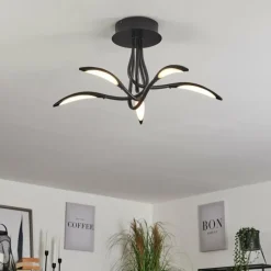 Plafonnier Oetling LED Noir, 1 lumière