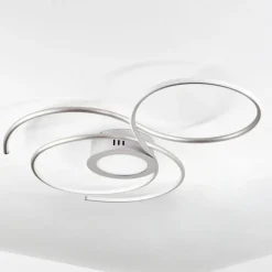 Plafonnier Olok LED Argenté, Blanc, 1 lumière, Télécommandes
