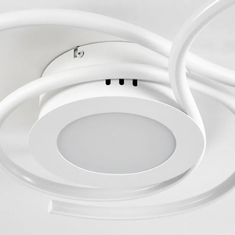 Plafonnier Olok LED Blanc, 1 lumière, Télécommandes