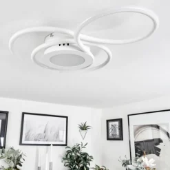 Plafonnier Olok LED Blanc, 1 lumière, Télécommandes