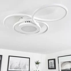 Plafonnier Olok LED Blanc, 1 lumière, Télécommandes