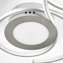 Plafonnier Olok LED Nickel mat, 1 lumière, Télécommandes