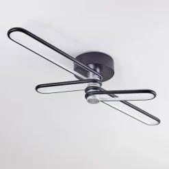 Plafonnier Olul LED Noir, Blanc, 2 lumières