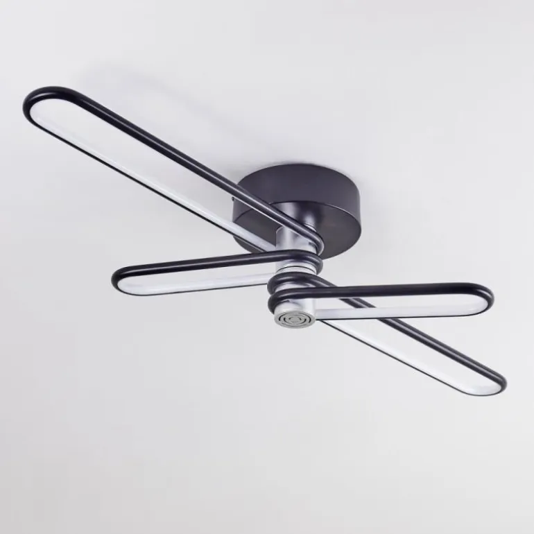 Plafonnier Olul LED Noir, Blanc, 2 lumières