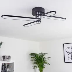 Plafonnier Olul LED Noir, Blanc, 2 lumières