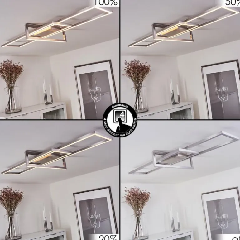 Plafonnier Omega LED Nickel mat, 1 lumière