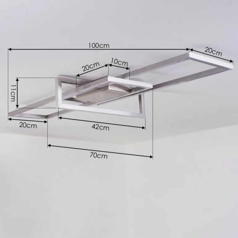 Plafonnier Omega LED Nickel mat, 1 lumière