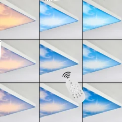 Plafonnier Onlaj LED Blanc, 1 lumière, Télécommandes