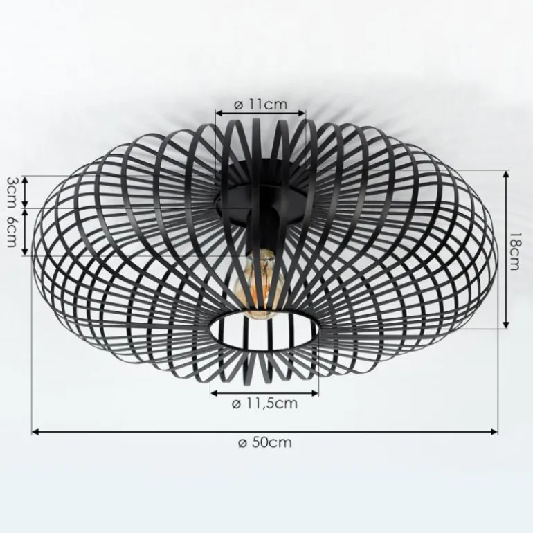Plafonnier Oravi Noir, 1 lumière