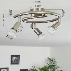 Plafonnier Oula LED Nickel mat, 3 lumières