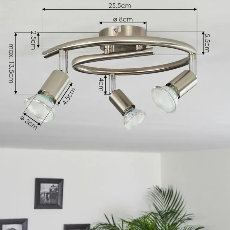 Plafonnier Oula LED Nickel mat, 3 lumières