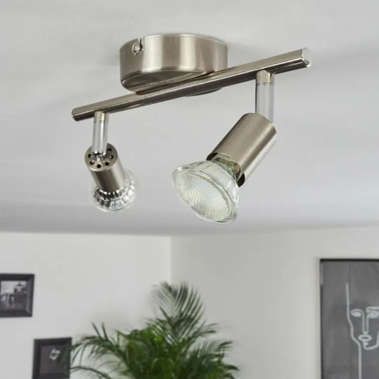 Plafonnier Oula LED Nickel mat, 2 lumières