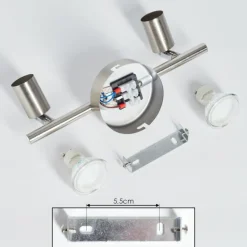 Plafonnier Oula LED Nickel mat, 2 lumières