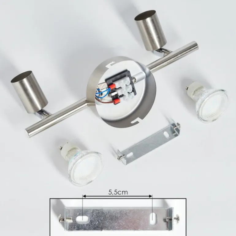 Plafonnier Oula LED Nickel mat, 2 lumières