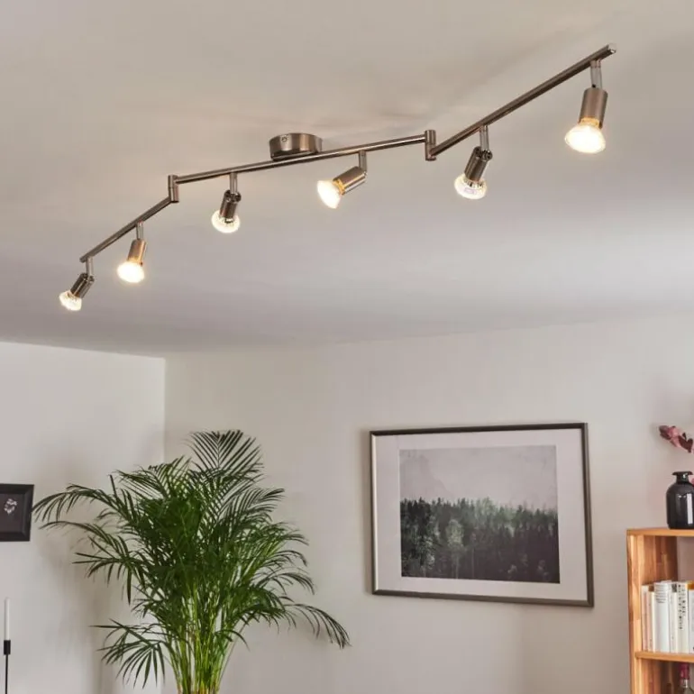 Plafonnier Oula LED Nickel mat, 6 lumières