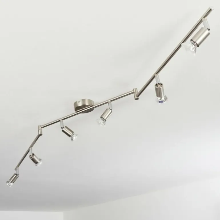 Plafonnier Oula LED Nickel mat, 6 lumières