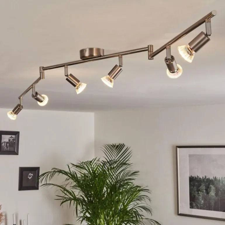 Plafonnier Oula LED Nickel mat, 6 lumières