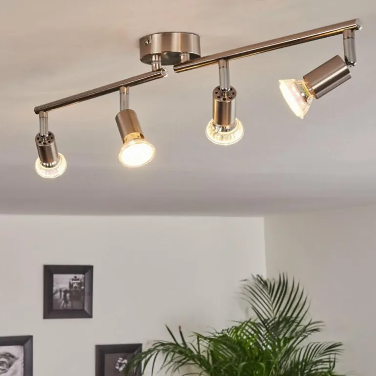 Plafonnier Oula LED Nickel mat, 4 lumières