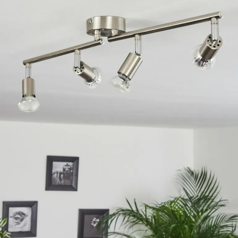 Plafonnier Oula LED Nickel mat, 4 lumières