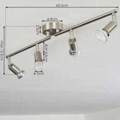 Plafonnier Oula LED Nickel mat, 4 lumières