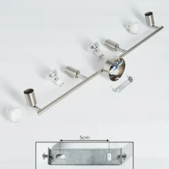 Plafonnier Oula LED Nickel mat, 4 lumières