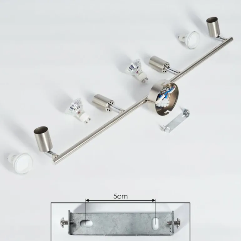 Plafonnier Oula LED Nickel mat, 4 lumières