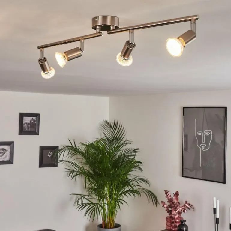 Plafonnier Oula LED Nickel mat, 4 lumières