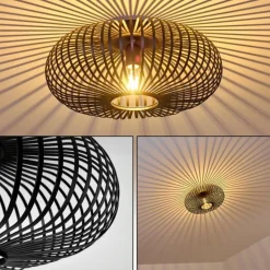 Plafonnier Ovari Noir, 1 lumière