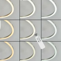 Plafonnier Ovasta LED Nickel mat, 1 lumière, Télécommandes