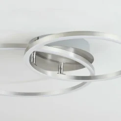 Plafonnier Ovasta LED Nickel mat, 1 lumière, Télécommandes