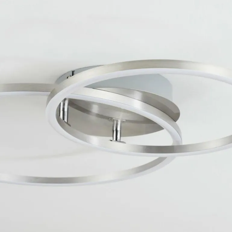 Plafonnier Ovasta LED Nickel mat, 1 lumière, Télécommandes
