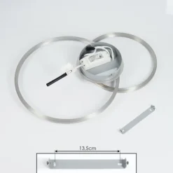 Plafonnier Ovasta LED Nickel mat, 1 lumière, Télécommandes