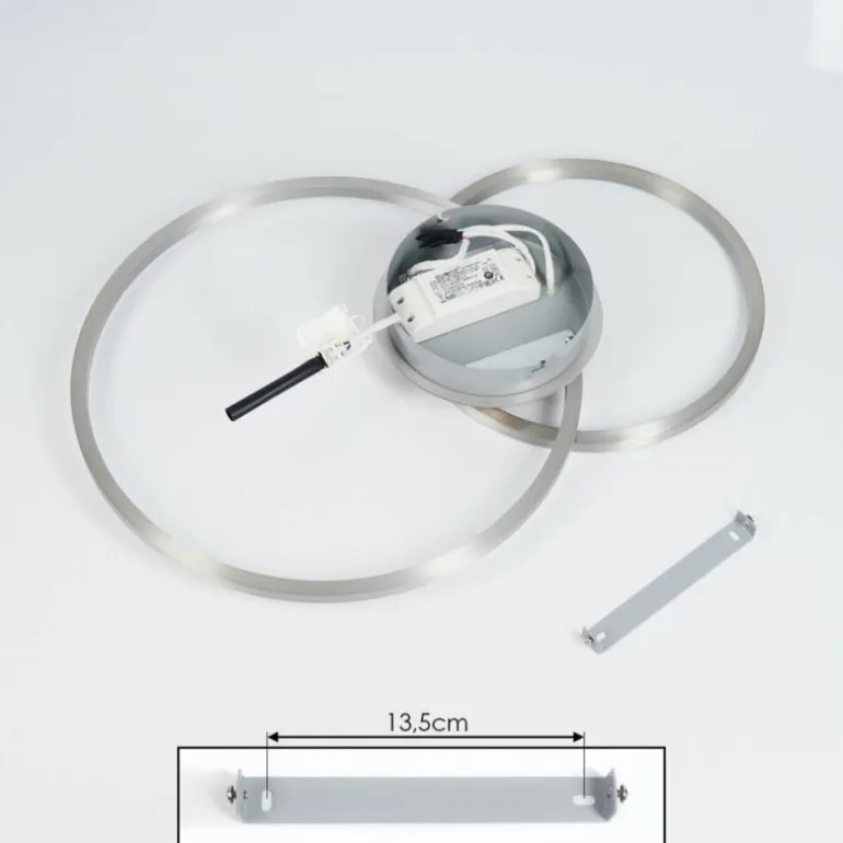 Plafonnier Ovasta LED Nickel mat, 1 lumière, Télécommandes