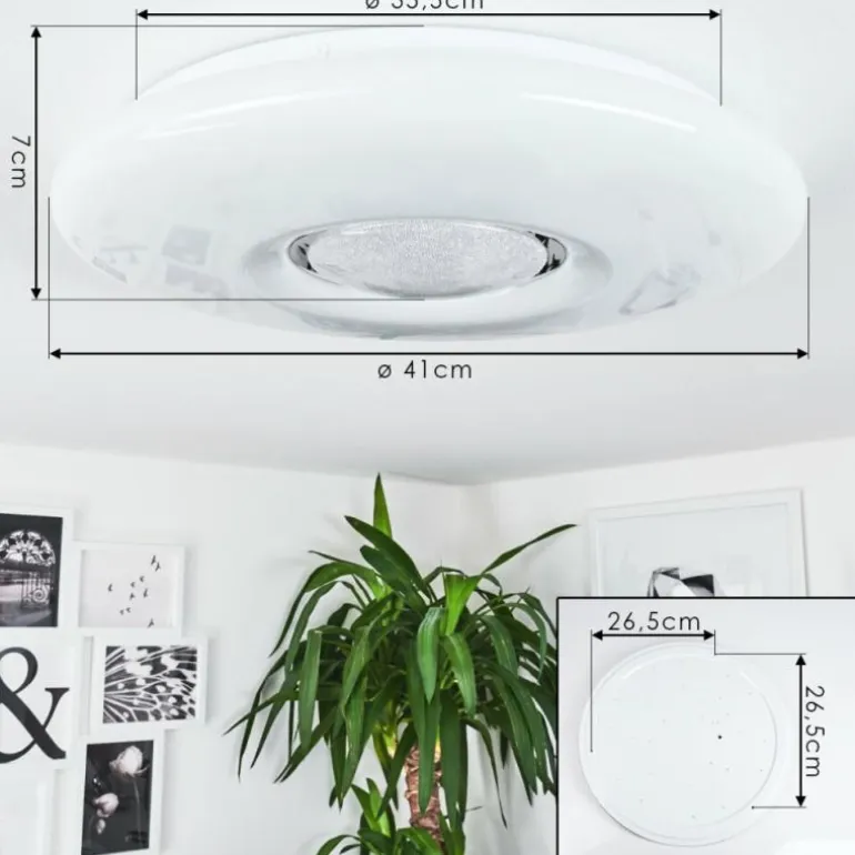 Plafonnier Page LED Blanc, 2 lumières, Télécommandes, Changeur de couleurs