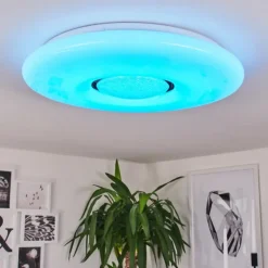 Plafonnier Page LED Blanc, 2 lumières, Télécommandes, Changeur de couleurs