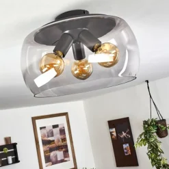Plafonnier Palibatz Anthracite, 3 lumières