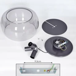 Plafonnier Palibatz Anthracite, 3 lumières