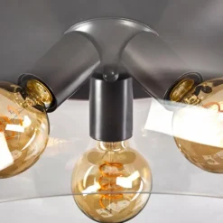 Plafonnier Palibatz Anthracite, 3 lumières
