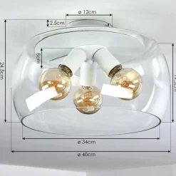 Plafonnier Palibatz Blanc, 3 lumières