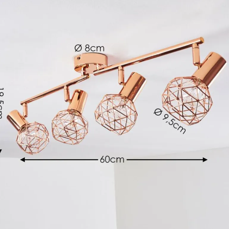 Plafonnier Palmira Cuivre, 4 lumières