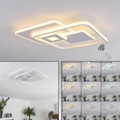Plafonnier Panchita LED Blanc, 1 lumière, Télécommandes
