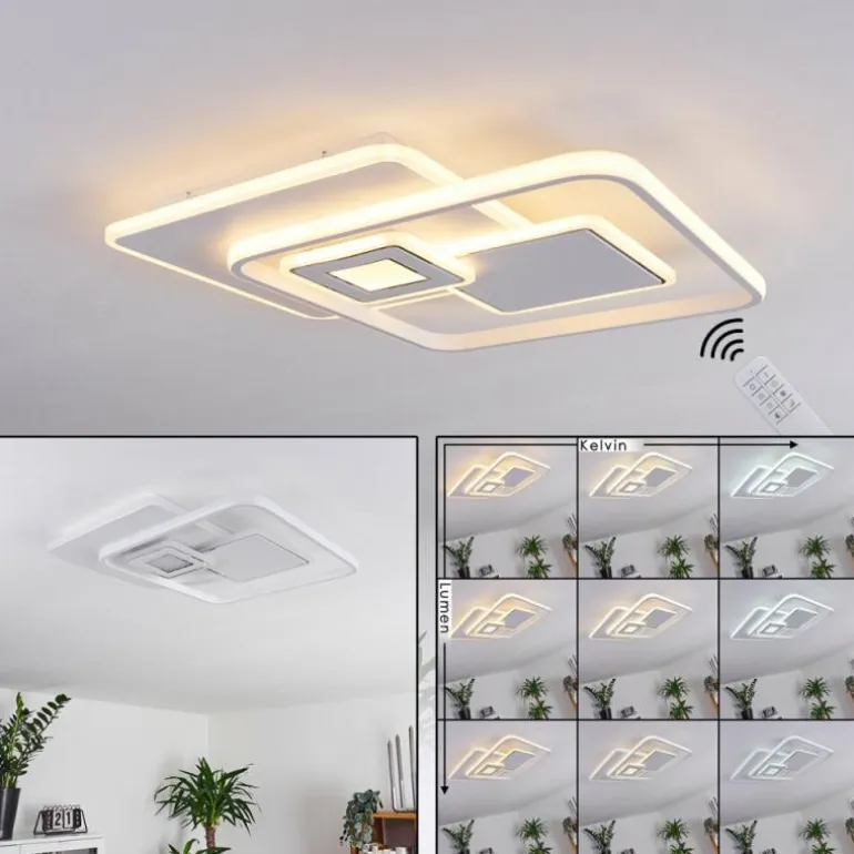 Plafonnier Panchita LED Blanc, 1 lumière, Télécommandes