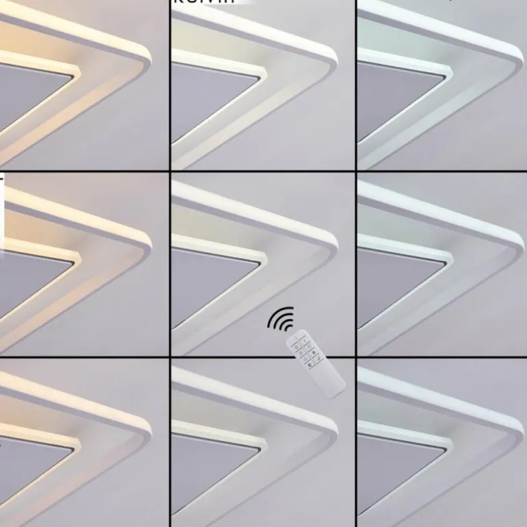 Plafonnier Panchita LED Blanc, 1 lumière, Télécommandes