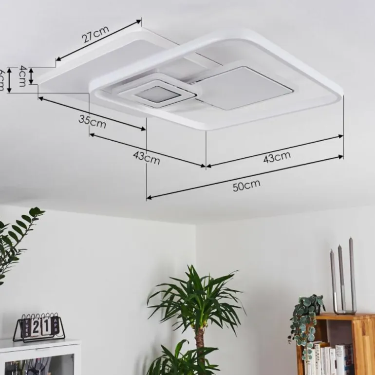 Plafonnier Panchita LED Blanc, 1 lumière, Télécommandes